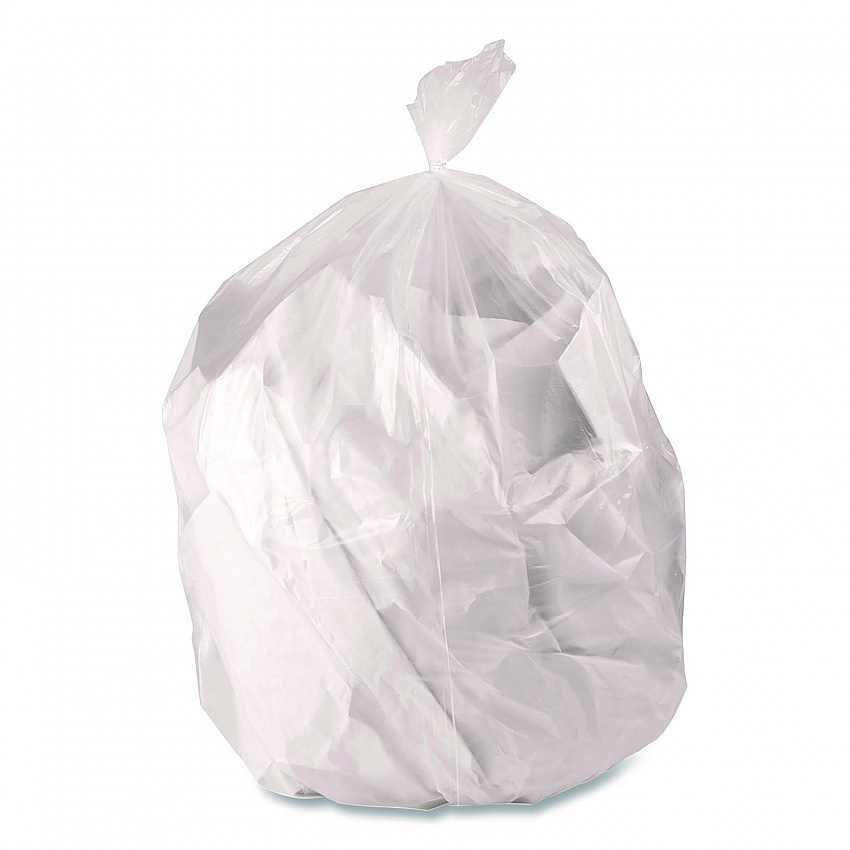 Low-Density Waste Can Liners, 32 gal, 0.9 mil, 33 x 44, Clear, Perforated Roll, 5 Bags/Roll, 20 Rolls/Carton (334409CL)