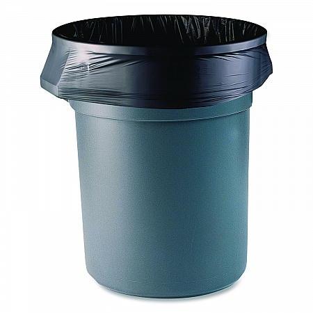 Reprocessed Resin Can Liners, 60 gal, 1.5 mil, 38 x 58, Black, Perforated Roll, 100/Carton (385815K)