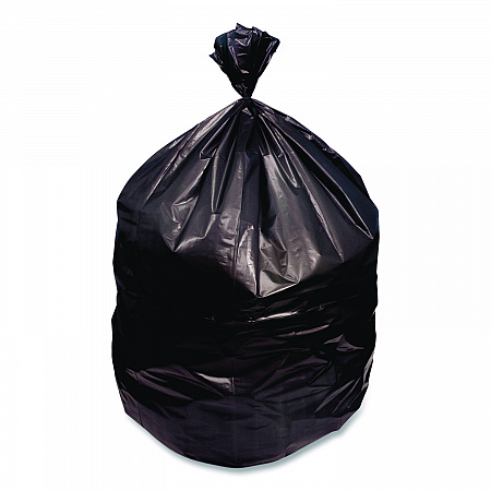 High-Density Can Liners, 60 gal, 22 mic, 38 x 60, Black, Perforated Roll, 150/Carton (385822K)