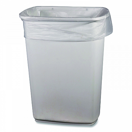 Low-Density Waste Can Liners, 33 gal, 0.65 mil, 33 x 39, Clear, Perforated Roll, 250/Carton (333965CL)