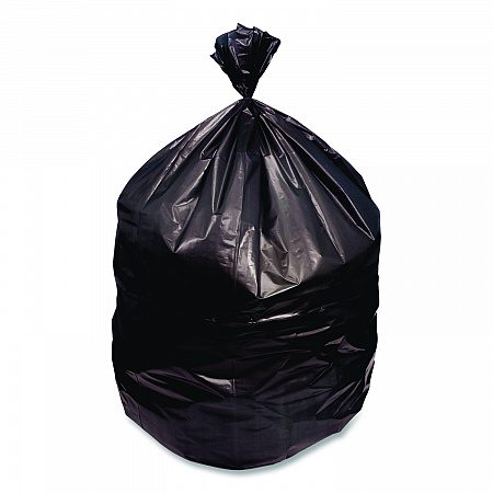 Reprocessed Resin Can Liners, 60 gal, 1.5 mil, 38 x 58, Black, Perforated Roll, 100/Carton (385815K)