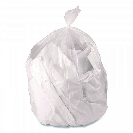 Low-Density Waste Can Liners, 60 gal, 0.9 mil, 38 x 58, Clear, Perforated Roll, 100/Carton (3858CL)