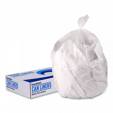 Low-Density Waste Can Liners, 60 gal, 0.9 mil, 38 x 58, Clear, Perforated Roll, 100/Carton (3858CL)