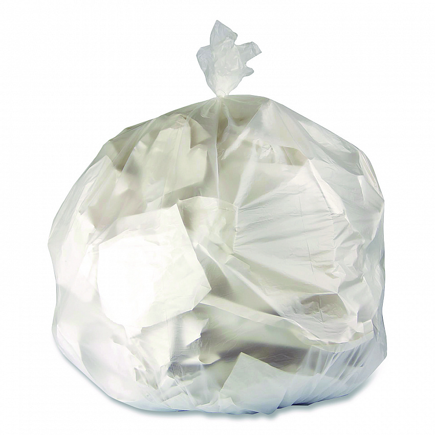 High-Density Can Liners, 45 gal, 12 mic, 40 x 48, Natural, Perforated Roll, 250/Carton (404812N)