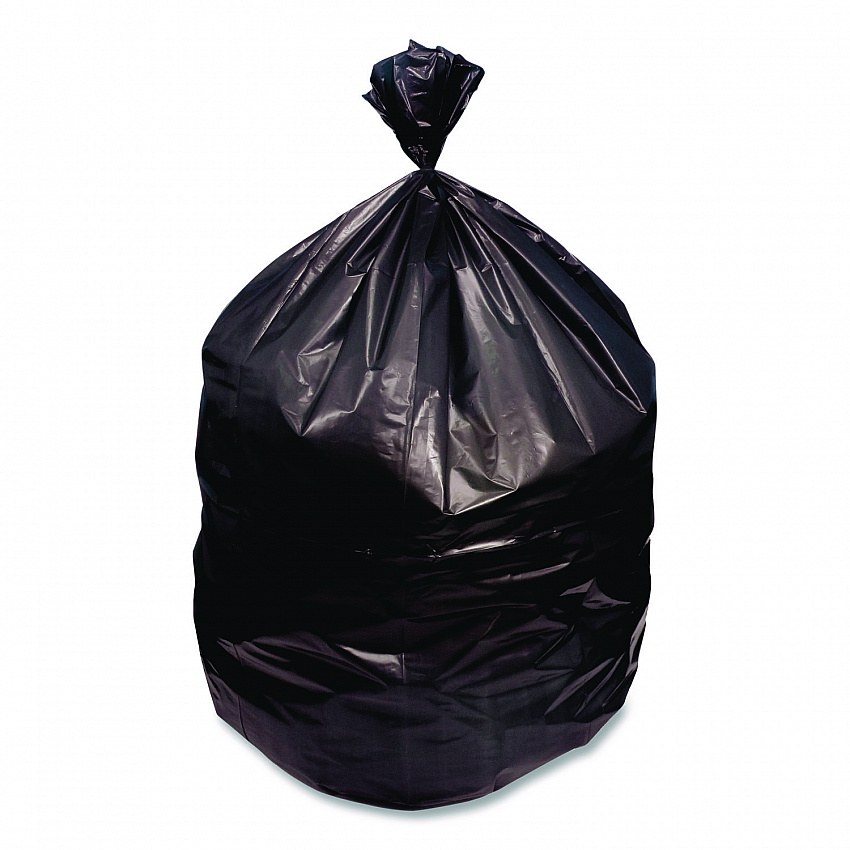 High-Density Can Liners, 45 gal, 22 mic, 40 x 48, Black, Perforated Roll, 150/Carton (404822NK)