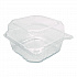 PET Plastic Hinged Container, 6 x 6 x 3.3, Clear, Plastic, 500/Carton (FPHC66PET1C)