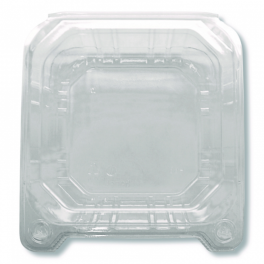 PET Plastic Hinged Container, 6 x 6 x 3.3, Clear, Plastic, 500/Carton (FPHC66PET1C)