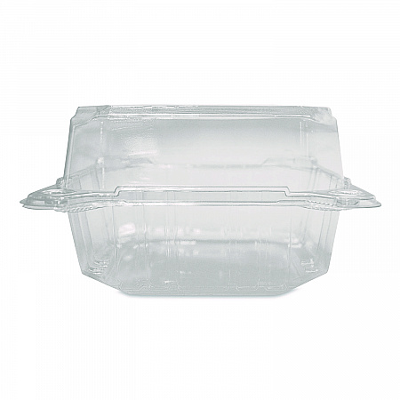 PET Plastic Hinged Container, 6 x 6 x 3.3, Clear, Plastic, 500/Carton (FPHC66PET1C)