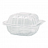 Polypropylene Plastic Hinged Container, 6 x 6 x 3.3, Clear, Plastic, 50/Pack, 6 Packs/Carton (FPHC66PP1C)