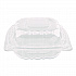Polypropylene Plastic Hinged Container, 6 x 6 x 3.3, Clear, Plastic, 50/Pack, 6 Packs/Carton (FPHC66PP1C)