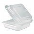 Polypropylene Plastic Hinged Container, 9.35 x 9.22 x 3.17, Clear, Plastic, 50/Pack, 4 Packs/Carton (FPHC99PP1C)
