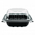 Polypropylene Plastic Hinged Container, 6 x 6 x 3, Black/Clear, Plastic, 50/Pack, 6 Packs/Carton (FPPHC66PP1C)