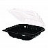 Polypropylene Plastic Hinged Container, 9 x 9 x 3, Black/Clear, Plastic, 50/Pack, 3 Packs/Carton (FPPHC99PP1C)