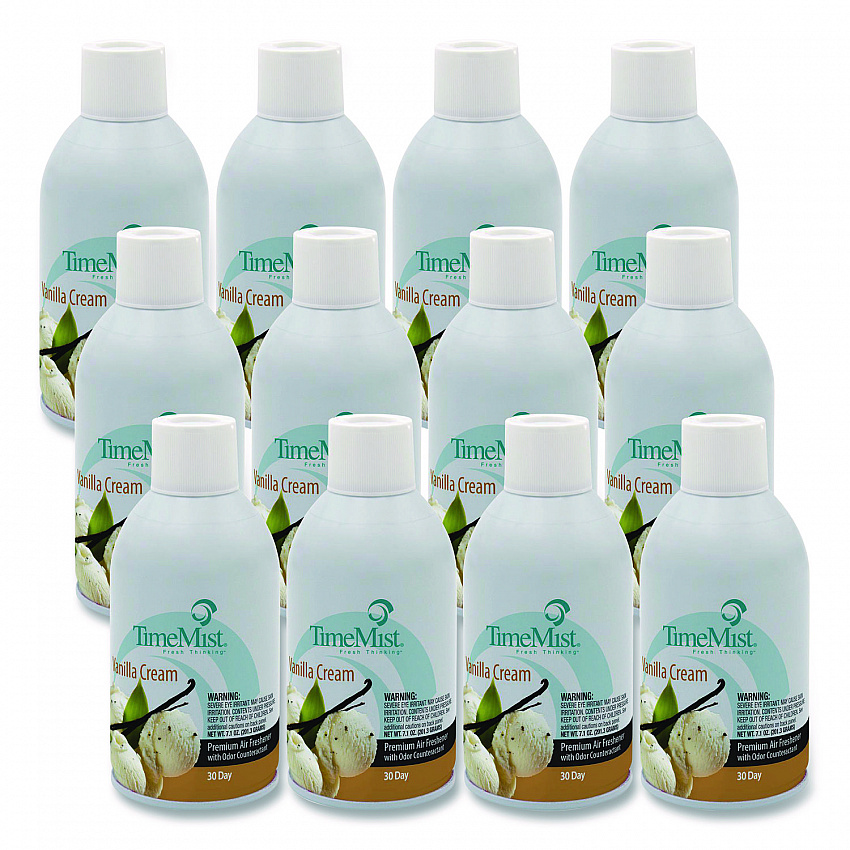 Premium Metered Air Freshener Refill, Vanilla, 5.3 oz Aerosol Spray, 12/Carton (1042737)