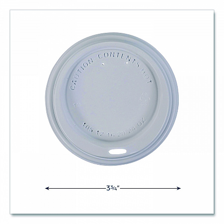 Hot Beverage Paper Cup Lids 10 oz, Fits FLAVIA 10 oz Paper Cup, White, 100/Sleeve, 10 Sleeves/Carton (25200019)