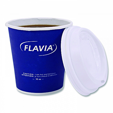 Hot Beverage Paper Cup Lids 10 oz, Fits FLAVIA 10 oz Paper Cup, White, 100/Sleeve, 10 Sleeves/Carton (25200019)