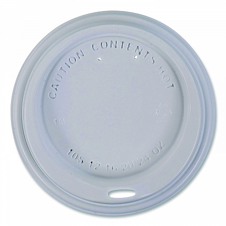 Hot Beverage Paper Cup Lids 10 oz, Fits FLAVIA 10 oz Paper Cup, White, 100/Sleeve, 10 Sleeves/Carton (25200019)