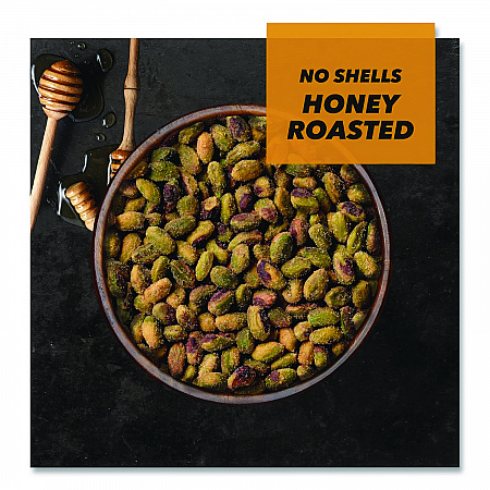No Shells Honey Roasted Pistachios, 2.25 oz Bags, 8/Box (PAR91086)