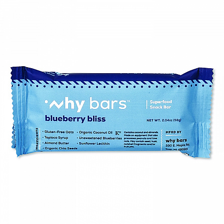 Superfood Snack Bar, Blueberry Bliss, 2.04 oz Bar, 12/Box (WHY16209)