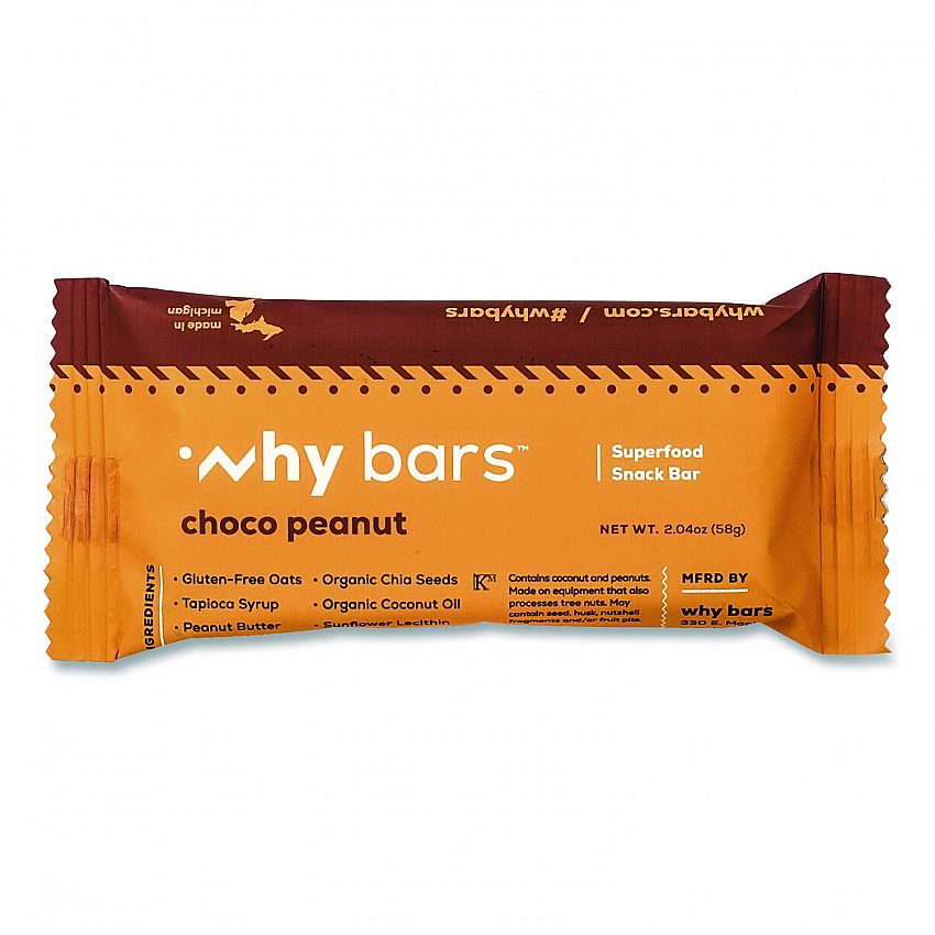 Superfood Snack Bar, Choco Peanut, 2.04 oz Bar, 12/Box (WHY16204)