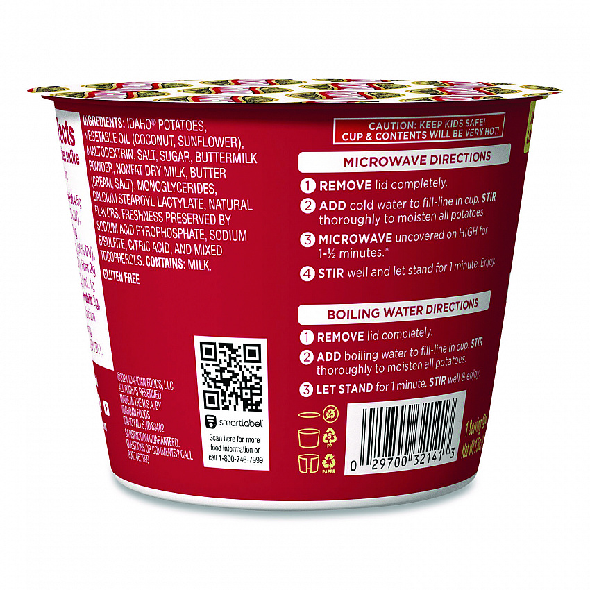 Buttery Homestyle Mashed Potatoes, 1.5 oz Cup, 10/Carton (IDA33141)