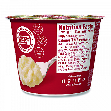 Buttery Homestyle Mashed Potatoes, 1.5 oz Cup, 10/Carton (IDA33141)