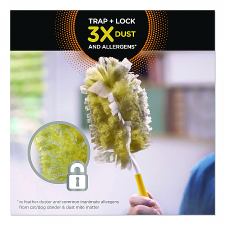 Heavy Duty Dusters Refill, Trap + Lock Fiber, Yellow, 11/Box (99035BX)