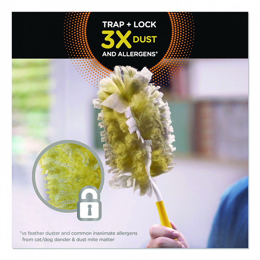 Heavy Duty Dusters Refill, Trap + Lock Fiber, Yellow, 11/Box (99035BX)