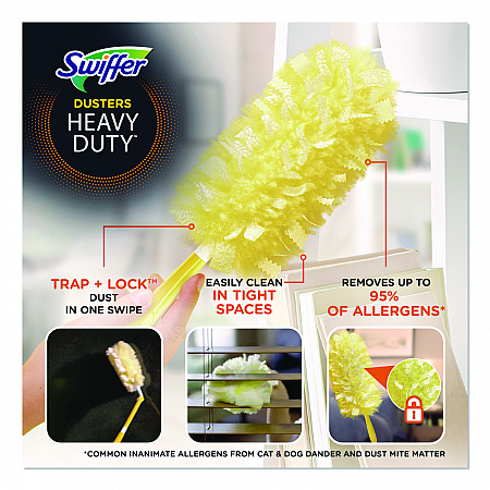 Heavy Duty Dusters Refill, Trap + Lock Fiber, Yellow, 11/Box (99035BX)