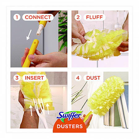 Heavy Duty Dusters Refill, Trap + Lock Fiber, Yellow, 11/Box (99035BX)