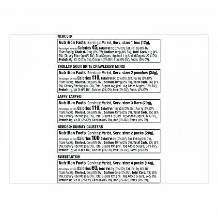 Party Mix Stand-Up Bag, 75 Pieces, Assorted Flavors, 1.7 lb Bag (FER07938)