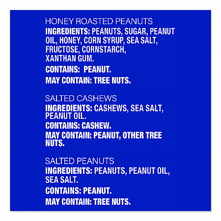 Salted Nuts Variety Pack, Assorted Flavors, 1.5 oz/1.75 oz Packs, 24/Carton (884624)