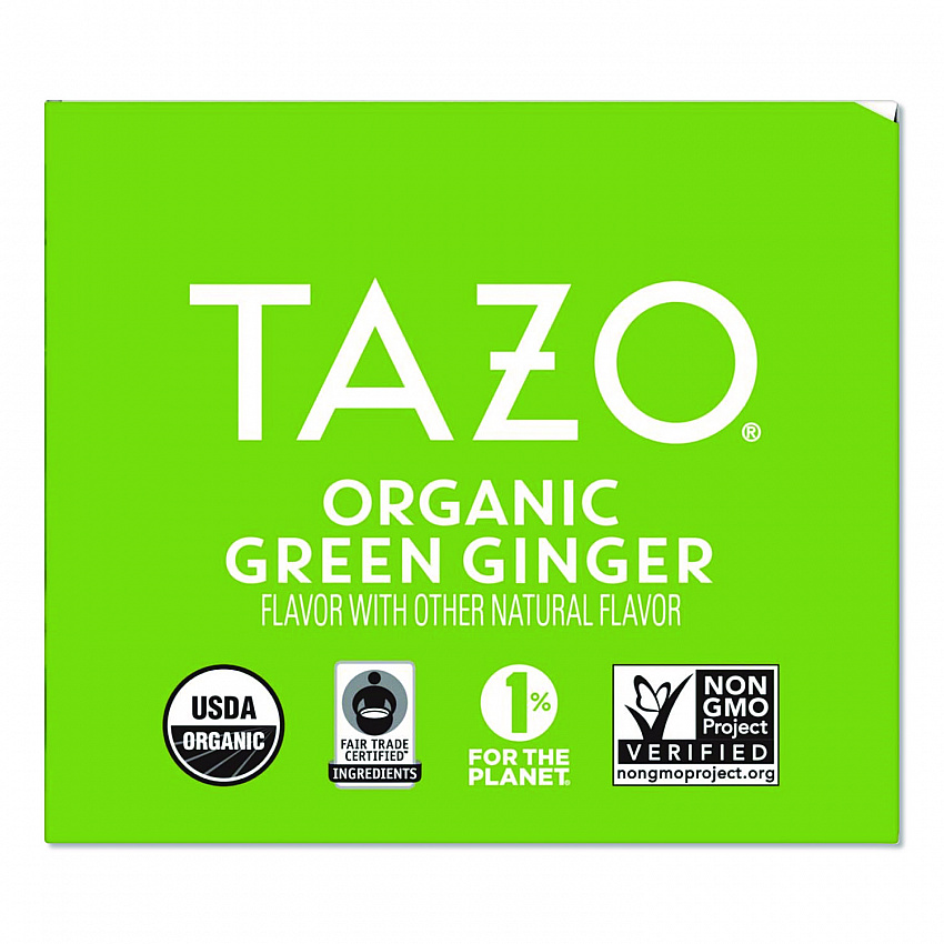 Tea Bags, Organic Green Ginger, 16/Box (TAZ00356BX)