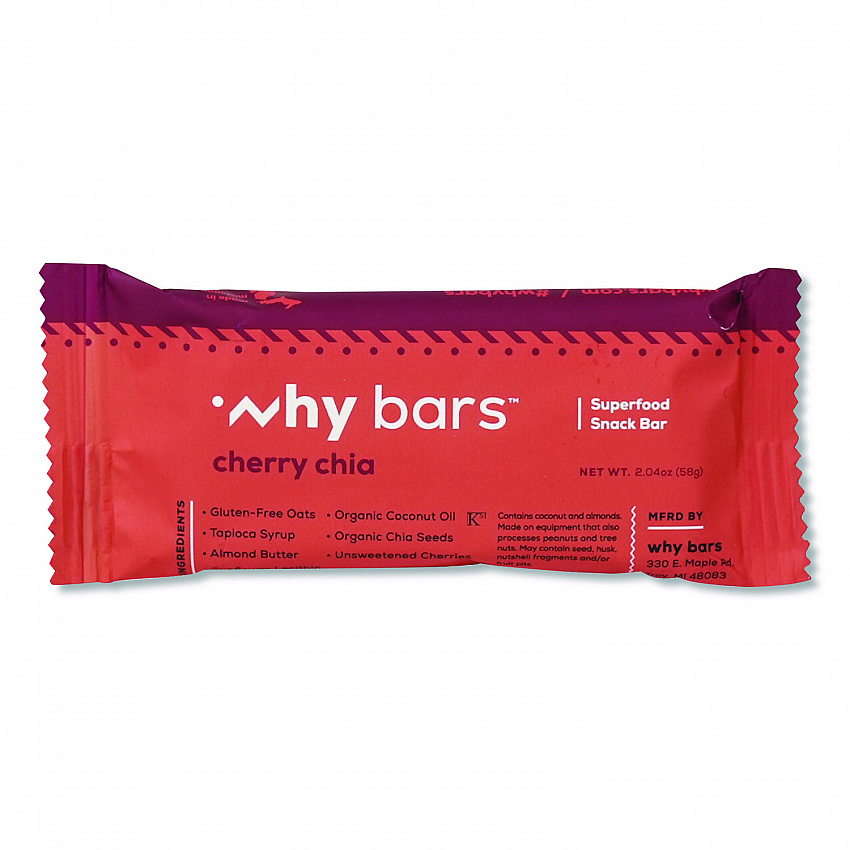 Superfood Snack Bar, Cherry Chia, 2.04 oz Bar, 12/Box (WHY16205)
