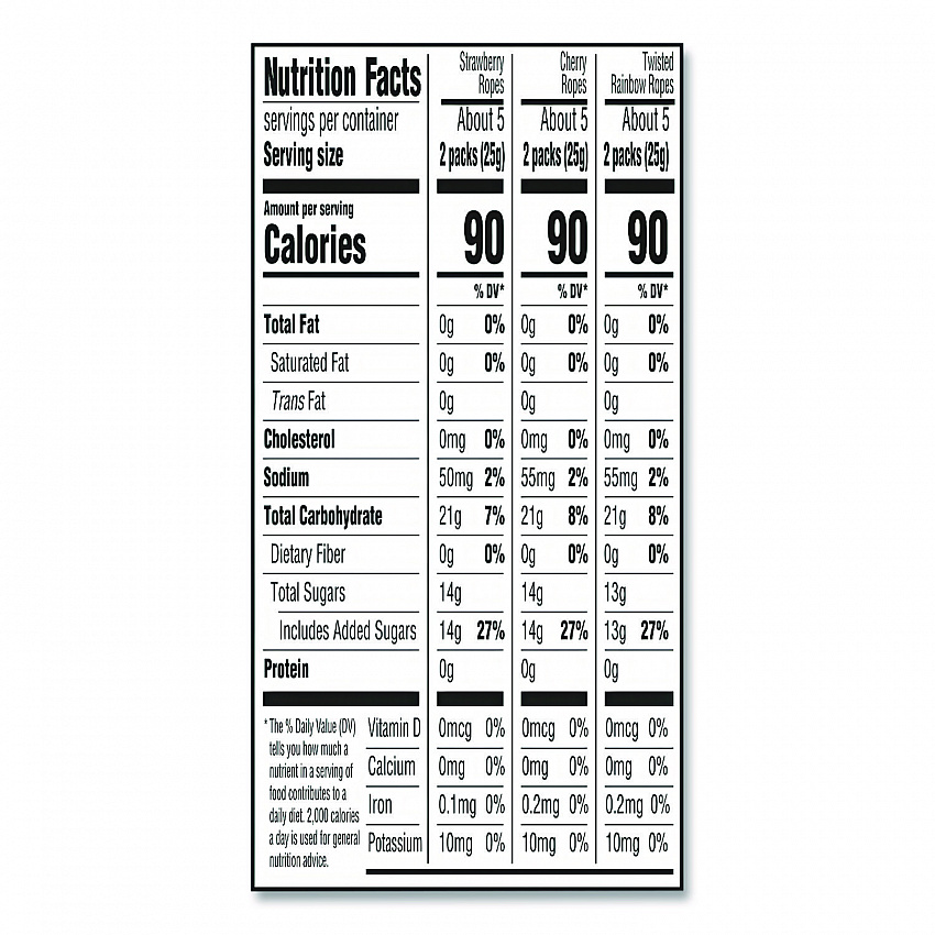 Treat-Size Ropes, Variety Mix, Assorted Flavors, 15 oz Bag (FER08072)
