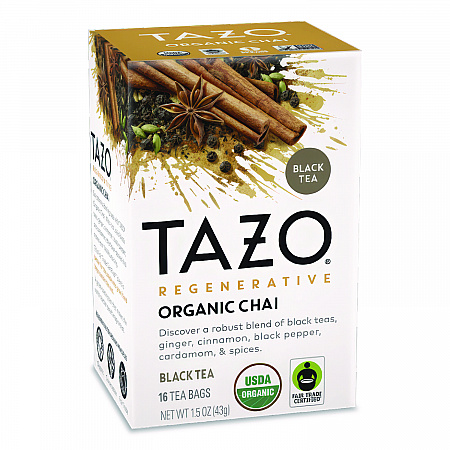 Tea Bags, Organic Chai, 16/Box (TAZ00305BX)