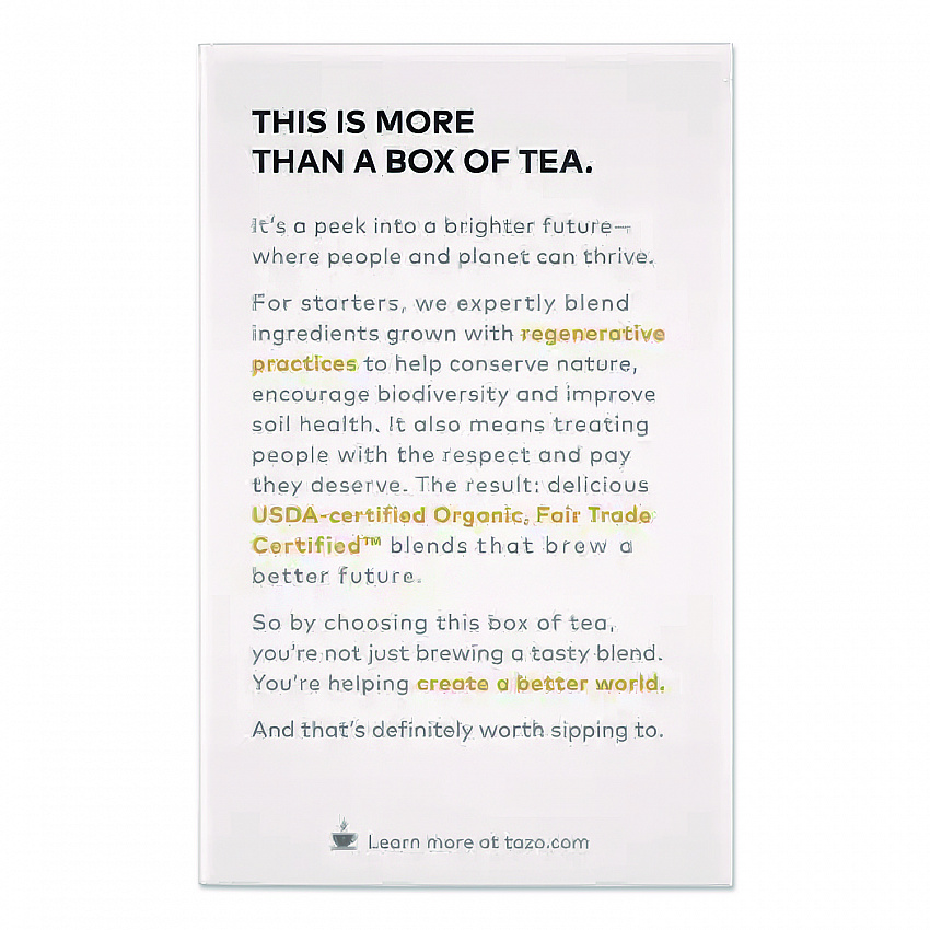 Tea Bags, Organic Chai, 16/Box (TAZ00305BX)