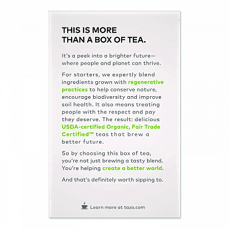 Tea Bags, Organic Zen, 16/Box (TAZ00309BX)