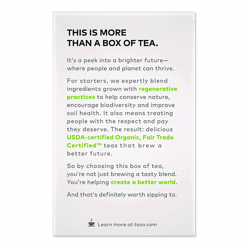 Tea Bags, Organic Zen, 16/Box (TAZ00309BX)