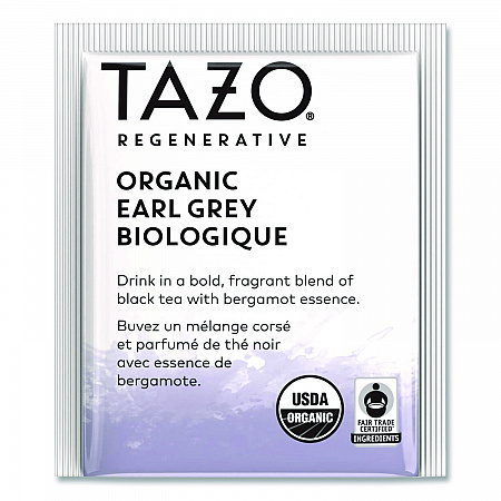 Tea Bags, Organic Earl Grey, 16/Box (TAZ00352BX)