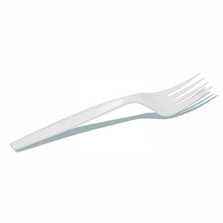 Mediumweight Polypropylene Cutlery, Individually Wrapped, Fork, Plastic, White, 1,000/Carton (FMP23C)