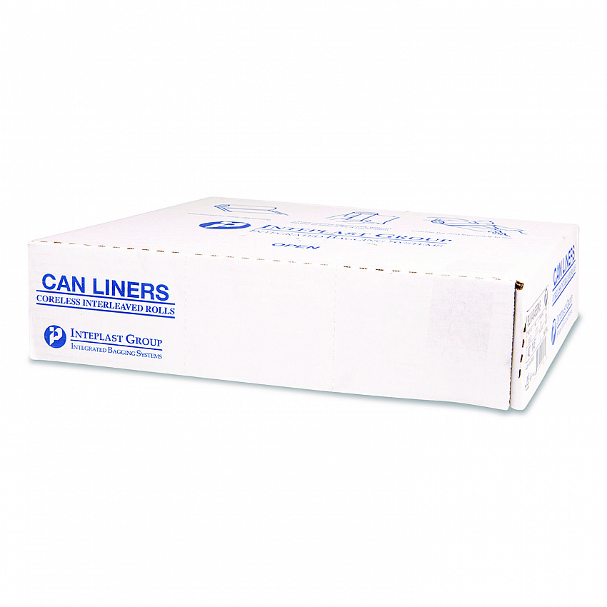 Institutional Low-Density Can Liners, 33 gal, 0.8 mil, 33" x 39", Natural, Interleaved Roll, 25 Bags/Roll, 6 Rolls/Carton (SL3339XHN)