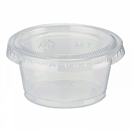 Plastic Portion Cup Lid, Fits 1.5 oz to 2 oz Cups, Clear, 100/Sleeve, 24 Sleeves/Carton (PL20CLEAR)