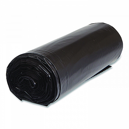 Low-Density Commercial Can Liners, 60 gal, 1.15 mil, 38 x 58, Black, Interleaved Roll, 25 Bags/Roll, 4 Rolls/Carton (SLW3858SPK)