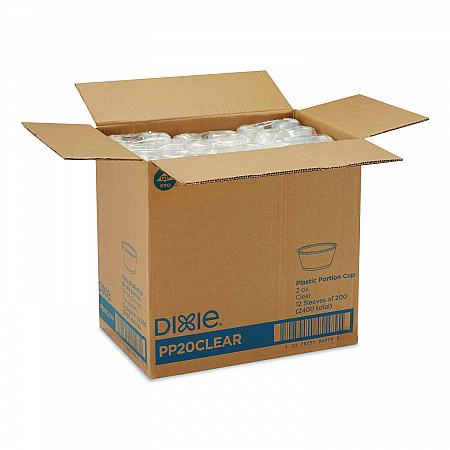 Plastic Souffle/Portion Cups, 2 oz, Clear, 200/Sleeve, 12 Sleeves/Carton (PP20CLEAR)