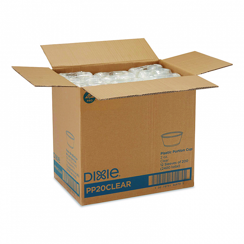 Plastic Souffle/Portion Cups, 2 oz, Clear, 200/Sleeve, 12 Sleeves/Carton (PP20CLEAR)