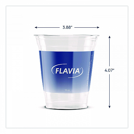 Cold Cups 12 oz, Blue Band Flavia Logo, Clear/Blue, 1,000/Carton (25200058)