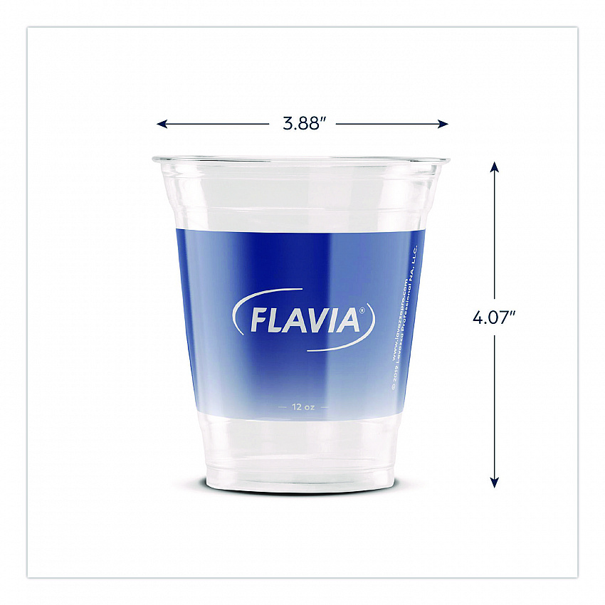 Cold Cups 12 oz, Blue Band Flavia Logo, Clear/Blue, 1,000/Carton (25200058)