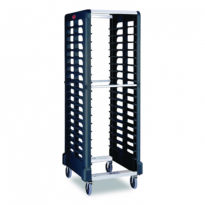 End Loader Rack for Food Boxes and Sheet Pans, 18 Rack, Plastic, 23.75" x 28.75" x 67.88", Black (FG332000BLA)