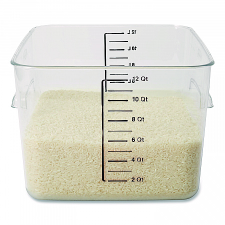Square Storage Container, 12 qt, 10.5 x 11.31 x 7.75, Clear, Plastic (FG631200CLR)